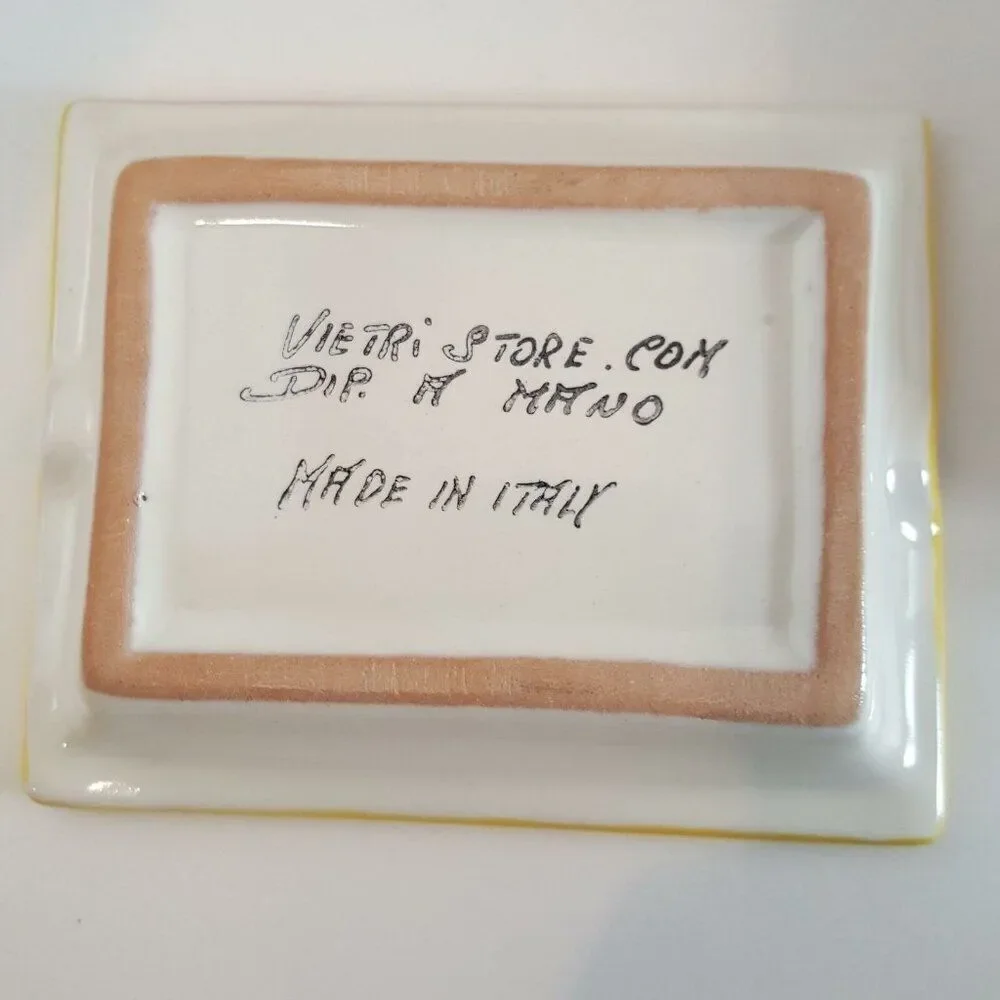 Vietri Store Dip A Mano Ceramic Ashtray Spoon Rest Italy Pears Peaches Grapes